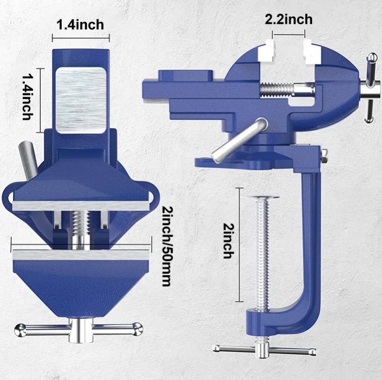 2 in 1 Bench Vise - Universal Wide Application 360 Degree Rotation High Hardness for Woodworking