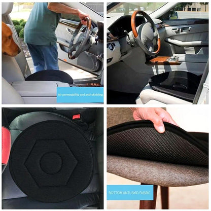 360° Rotating Seat Cushion - Rotating Seat Cushion Pivot Disc Pad for Elderly, Swivel Car Seat Chair Assist to Turning Easily from Car to Wheelchair