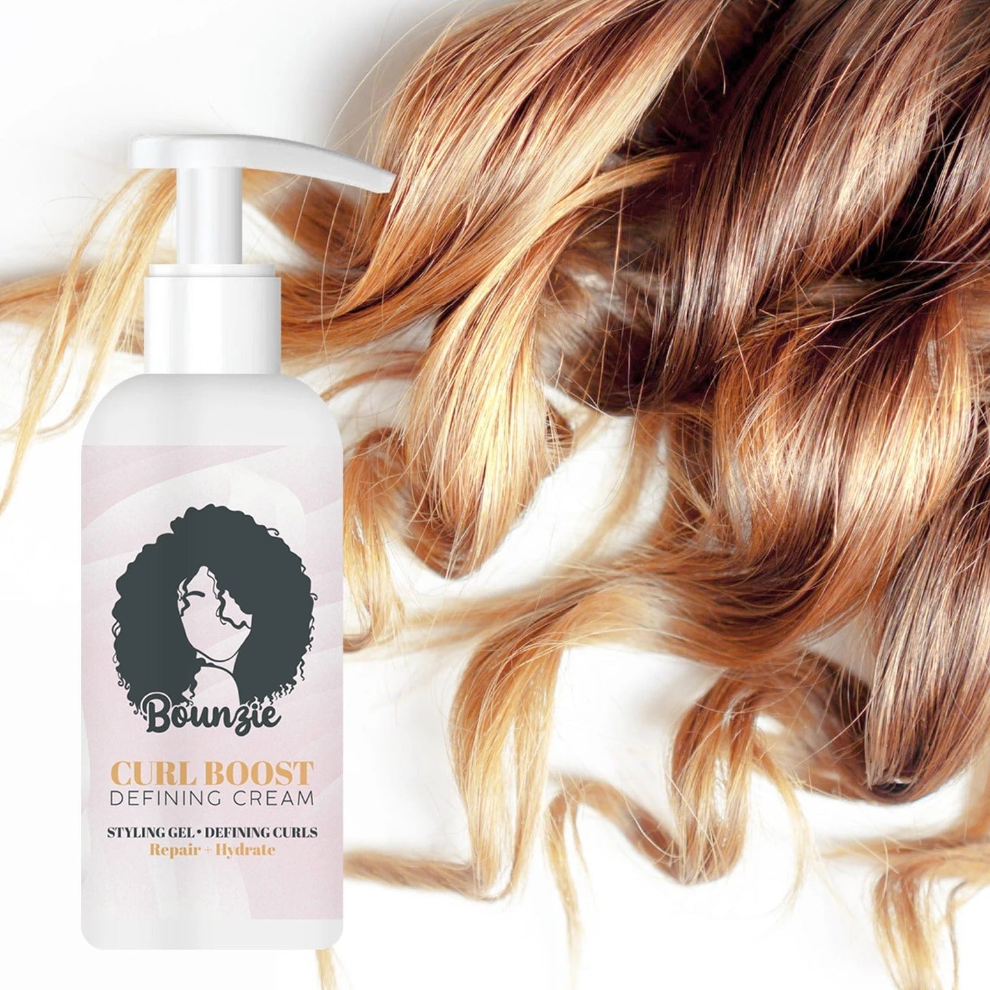 Bounzie Curl Boost Defining Cream - Booster Cream Instant Effect Drying Frizz Control Hair Style Setting Cream