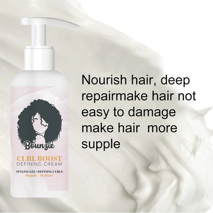 Bounzie Curl Boost Defining Cream - Booster Cream Instant Effect Drying Frizz Control Hair Style Setting Cream
