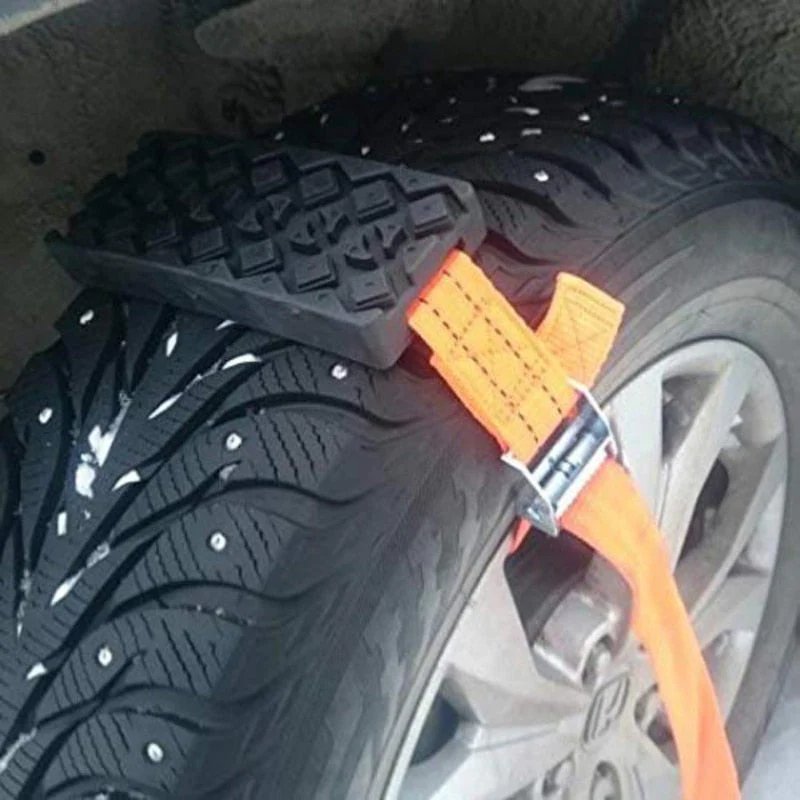 Emergency Tire Grippers - Durable PU Anti-Skid Car Tire Traction Blocks Tire Chain Straps For Snow Mud