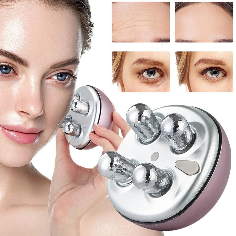 Facial Massage Mask with EMS Microcurrent for Skin Care - Massage Roller for Face and Body