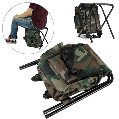 Foldable Stool Backpack - Portable Folding Camping Stool for Outdoor, Walking, Hiking, and  Fishing