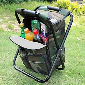 Foldable Stool Backpack - Portable Folding Camping Stool for Outdoor, Walking, Hiking, and  Fishing