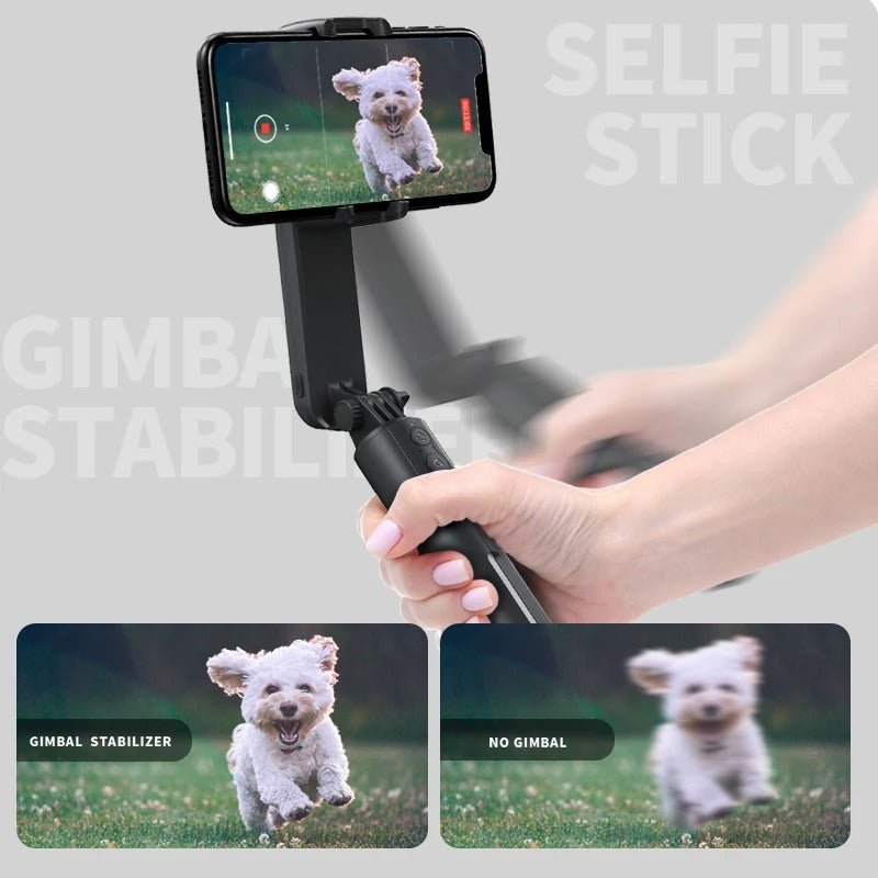Handheld Gimbal Stabilizer - Selfie Stick Tripod with Wireless Remote with 360°Automatic Rotation