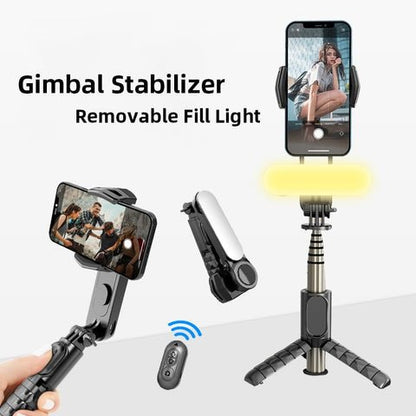 Handheld Gimbal Stabilizer - Selfie Stick Tripod with Wireless Remote with 360°Automatic Rotation