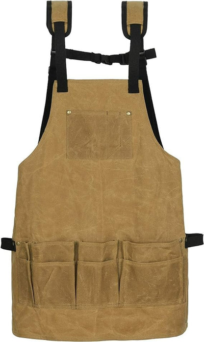 Heavy Duty Multi-Pocket Hardware Apron - Woodworking Aprons with Multiple Pockets, Water Resistant