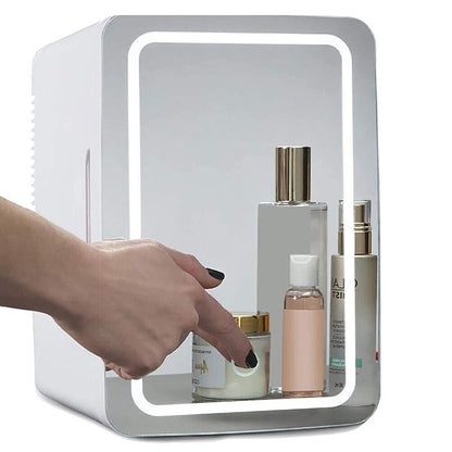 Makeup Mini Fridge - Mirrored Beauty Fridge With LED Lighting 8L Cosmetic Refrigerator