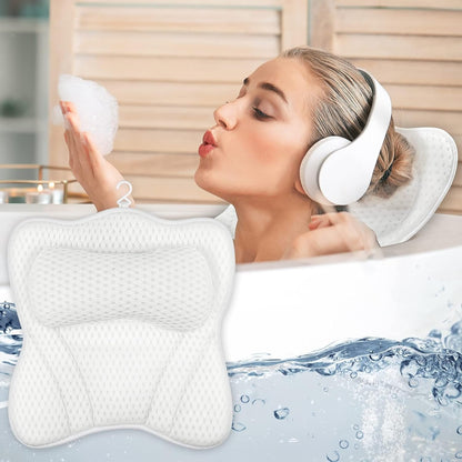 Non-slip Bath Pillow - Ergonomic Spa Pillow with Air Mesh Technology Support Function