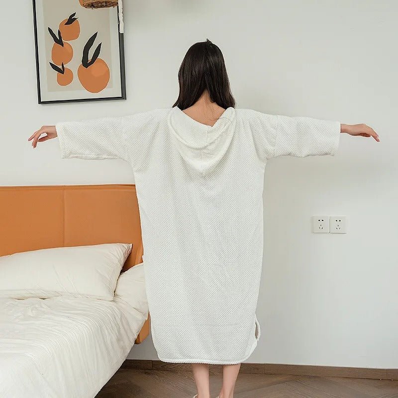 Plush Soft Robe - Bathroom Wearable Bathrobe Towel