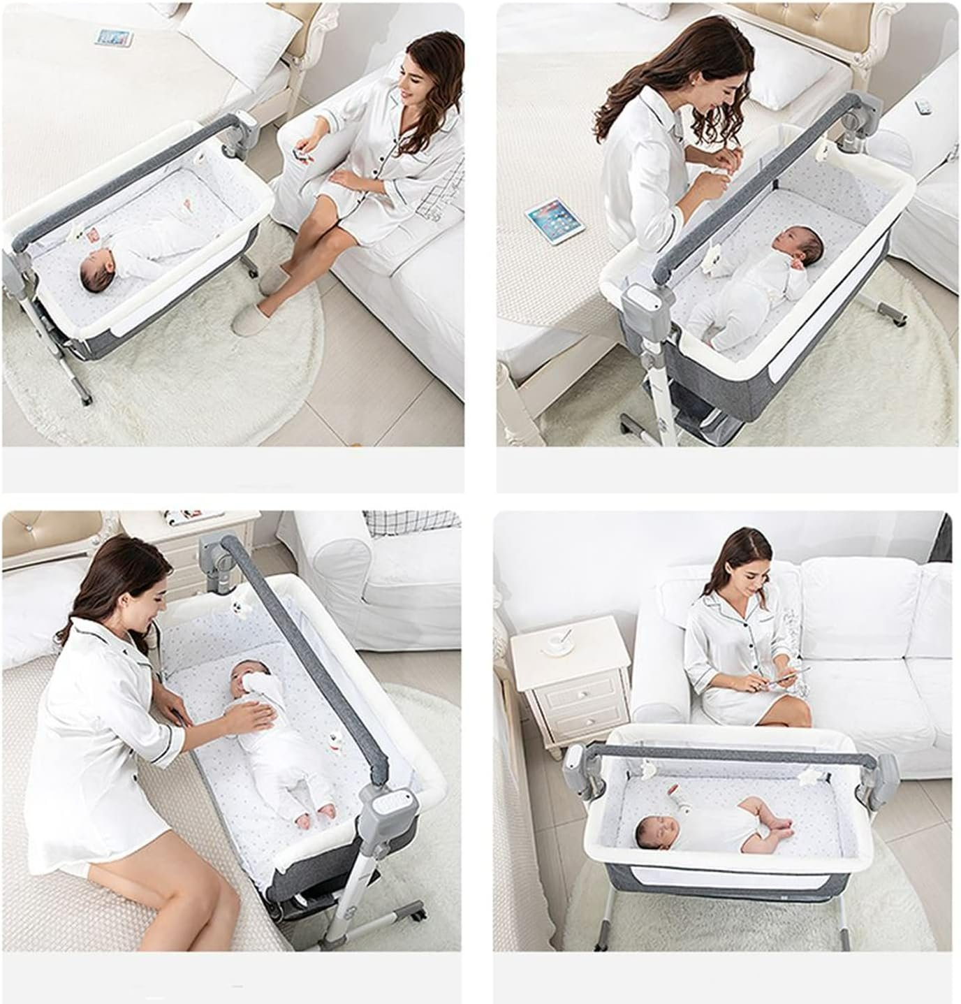 Portable Baby Bed Electric Bassinet - Multifunctional Cradle Portable Rocking Bed New Born Sleeping Basket