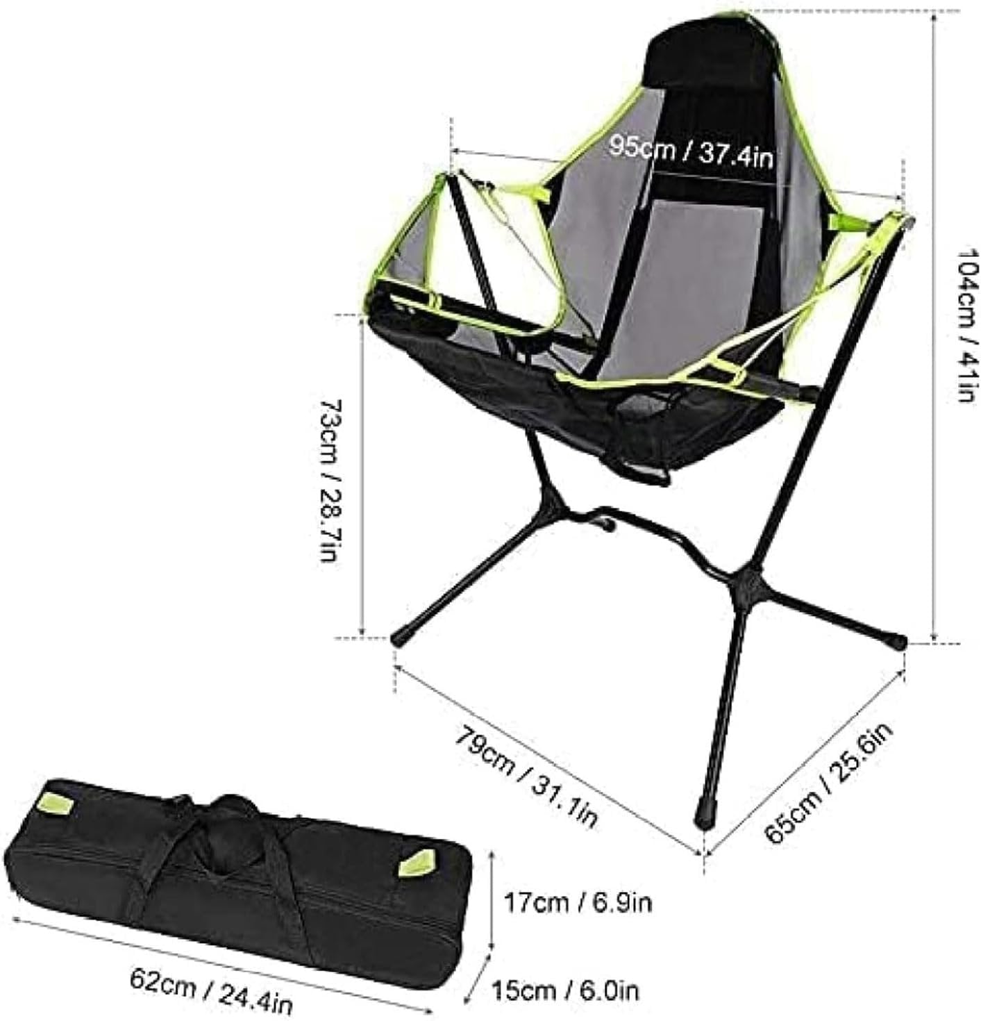 Portable Reclining Camping Chair  - Camping, Beach, Outdoor Chairs for Adults