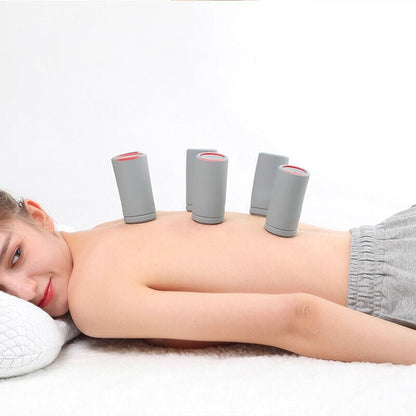 Portable Smart Pulsating Massage Cup - Electric Cupping Therapy Massager with Red Light Portable Rechargeable Silica Gel Cupping Massage Tool