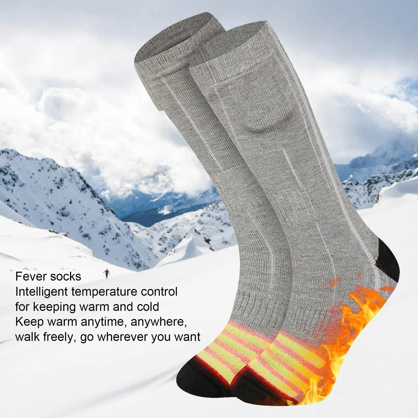 Rechargeable Electric Heated Socks - Three Modes Elastic Comfortable Water Resistant Electric Warm Sock Set