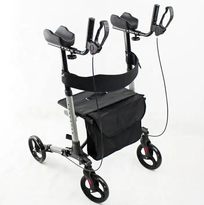Rollator Walker and Transit Chair 2 in 1 - Folding Rollator Walker for Seniors & Adults, Height Adjustable Rolling Mobility Aid