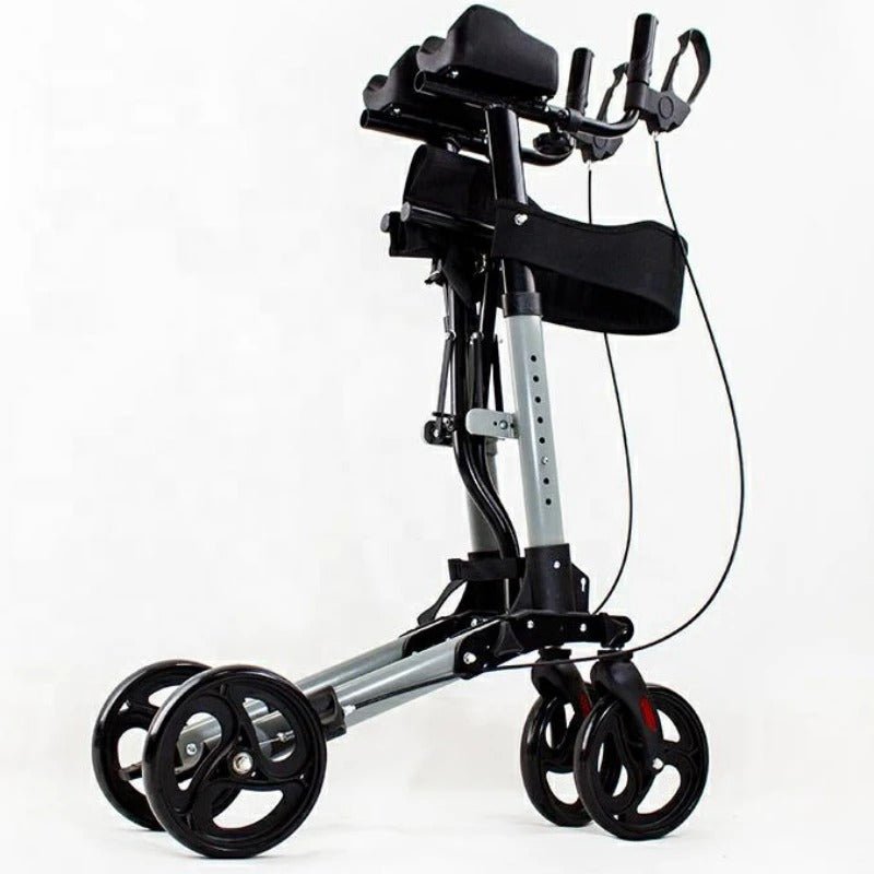 Rollator Walker and Transit Chair 2 in 1 - Folding Rollator Walker for Seniors & Adults, Height Adjustable Rolling Mobility Aid