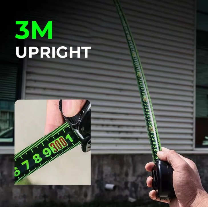 Self-locking Fluorescent Steel Tape Measure - Heavy Duty Thicken Measuring Tape Retractable