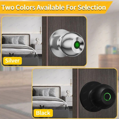 Smart Door Knob Lock - Keyless Thumbprint Entry Door Lock for Bedroom, Front Door, Home, Apartment Office and Garages