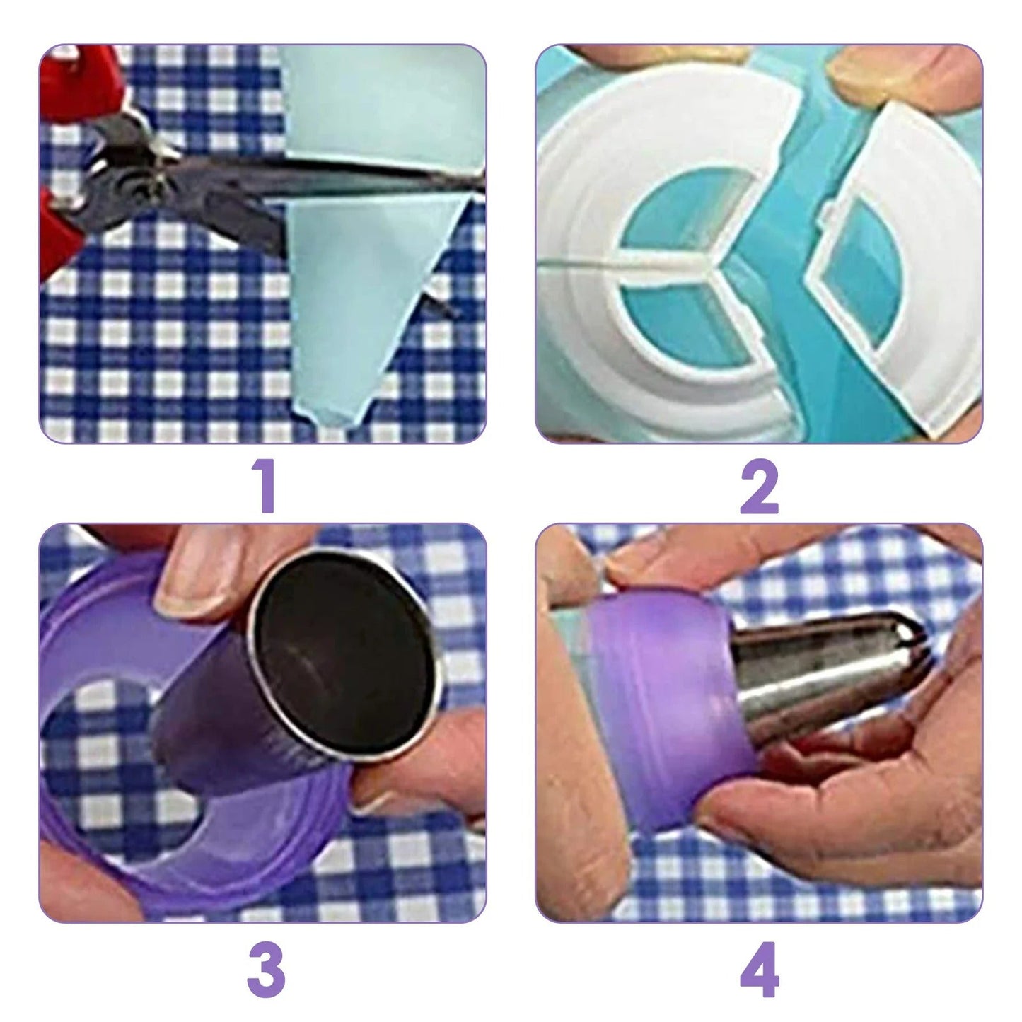 Tri-Color Pastry Nozzle - Icing Piping Bag Nozzle Converter aCoupler Fondant Cake Cream Pastry Nozzles Adaptor