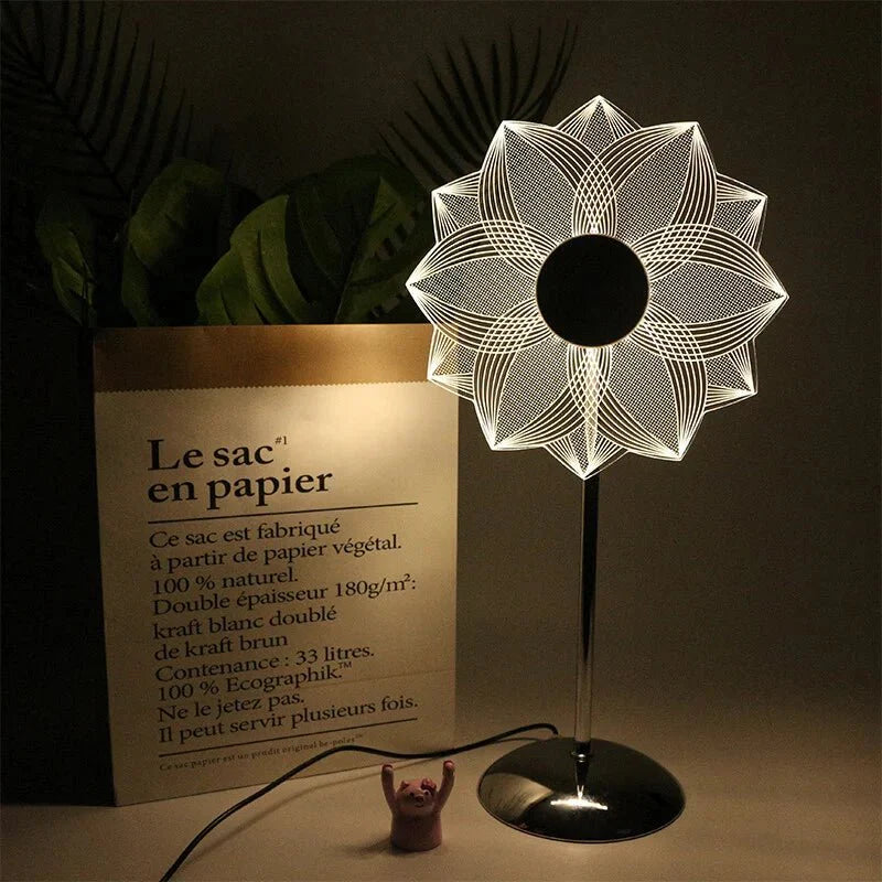 Windmill Sunflower LED Crystal Table Lamp - Study Lamp LED Atmosphere Light Decorative Bedside Night Light